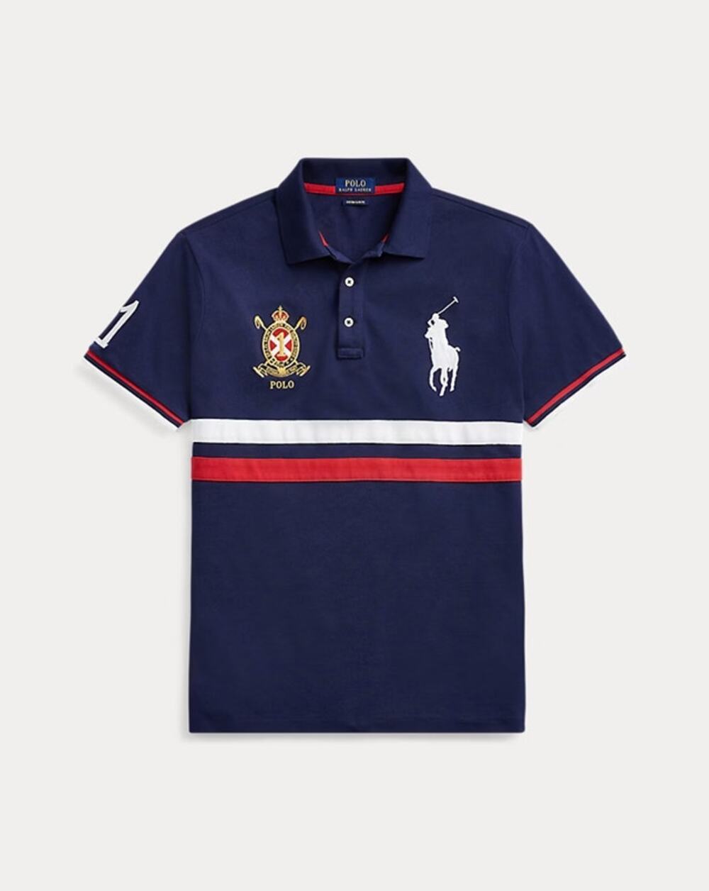 Polo Ralph Lauren Custom Slim Fit Mesh Polo Navy Blue Size 2XLT